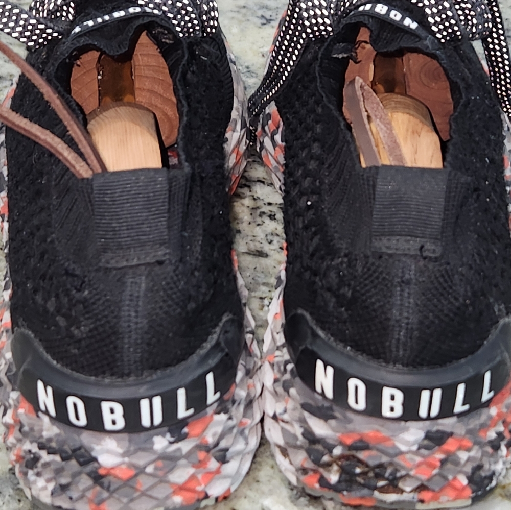 NOBULL Black Athletic Shoes with Gray and Orange Pattern